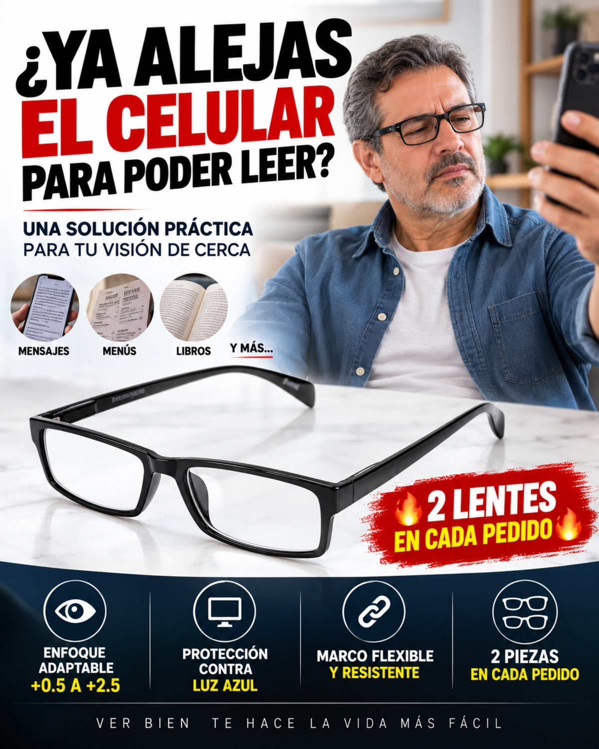 Paquete 2x1: 2 Lentes One Power